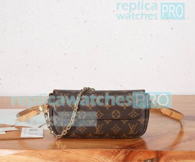 Copy L---V Wallet on Chain Ivy Women Bag Brown Monogram